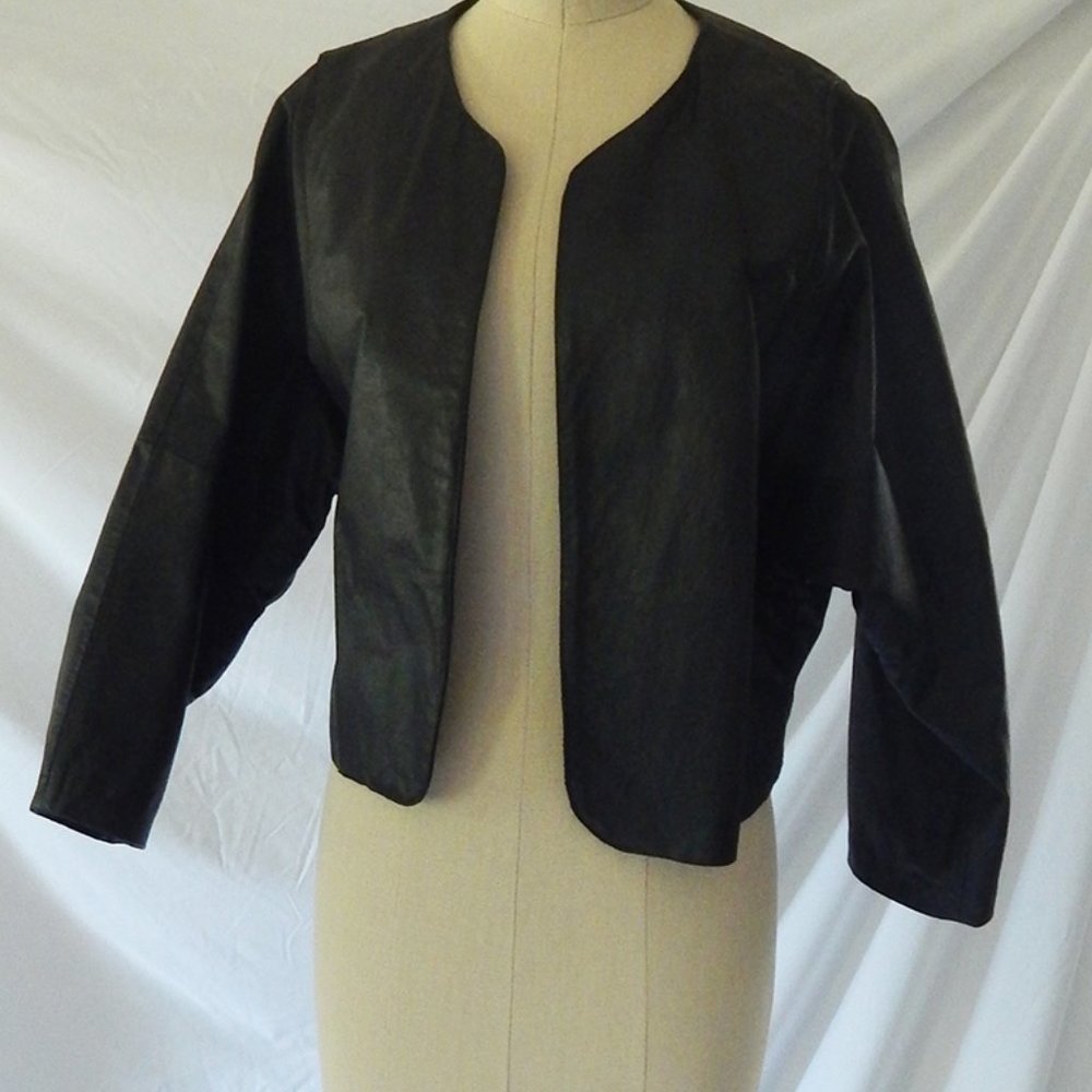 Vintage Leather Jacket black XS - Picture 2 of 6